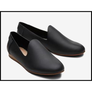 Toms Black Darcy Faux Leather Slip On Loafers Size 9